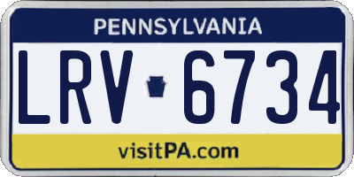 PA license plate LRV6734