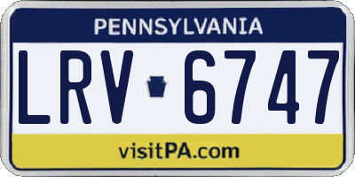 PA license plate LRV6747