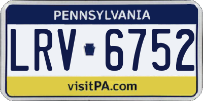 PA license plate LRV6752