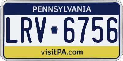 PA license plate LRV6756