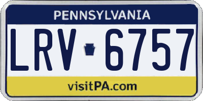 PA license plate LRV6757