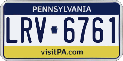 PA license plate LRV6761