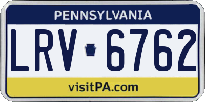 PA license plate LRV6762