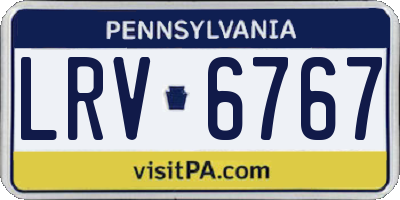 PA license plate LRV6767