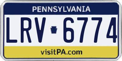 PA license plate LRV6774