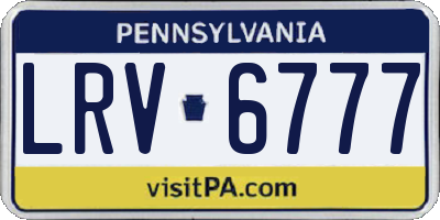 PA license plate LRV6777
