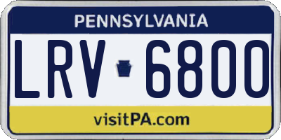 PA license plate LRV6800