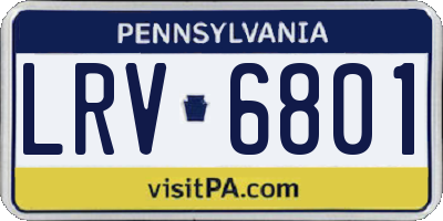 PA license plate LRV6801