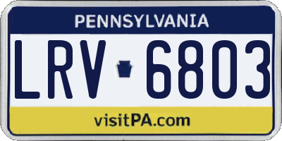 PA license plate LRV6803