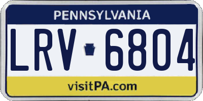 PA license plate LRV6804