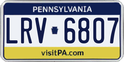 PA license plate LRV6807