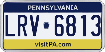 PA license plate LRV6813