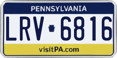 PA license plate LRV6816
