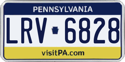 PA license plate LRV6828