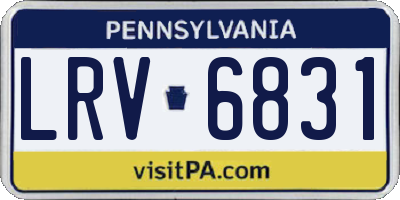 PA license plate LRV6831