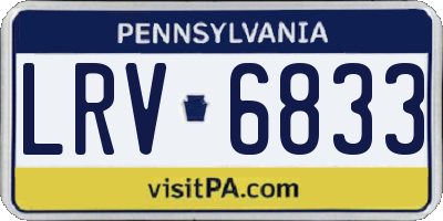 PA license plate LRV6833