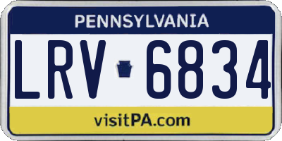 PA license plate LRV6834