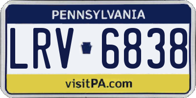 PA license plate LRV6838