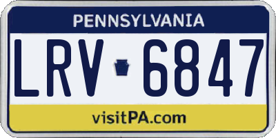 PA license plate LRV6847