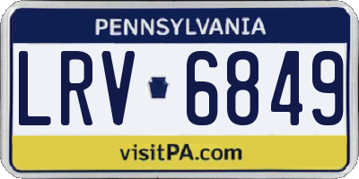 PA license plate LRV6849
