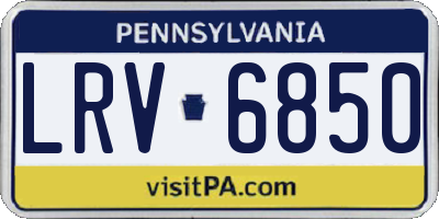 PA license plate LRV6850
