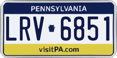 PA license plate LRV6851