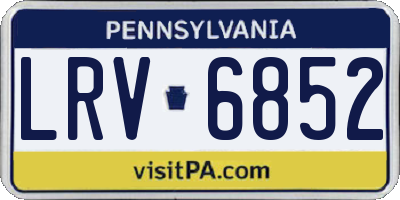 PA license plate LRV6852