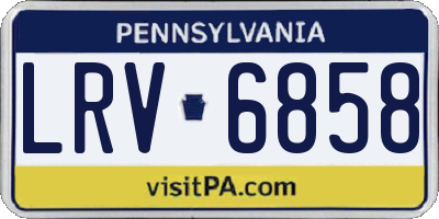 PA license plate LRV6858