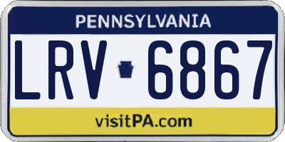 PA license plate LRV6867