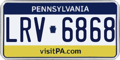PA license plate LRV6868
