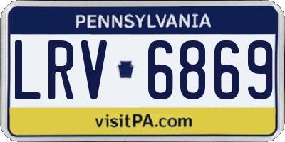 PA license plate LRV6869