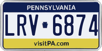PA license plate LRV6874