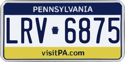 PA license plate LRV6875