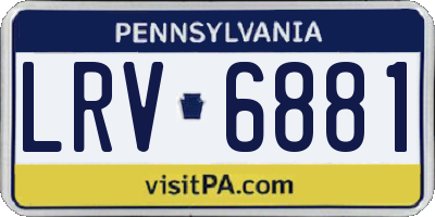 PA license plate LRV6881