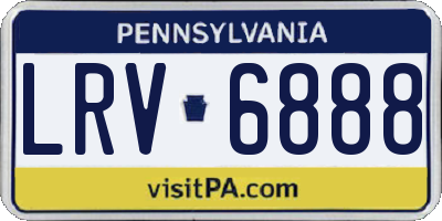 PA license plate LRV6888