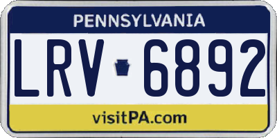 PA license plate LRV6892