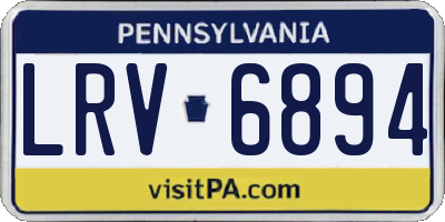 PA license plate LRV6894