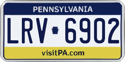 PA license plate LRV6902