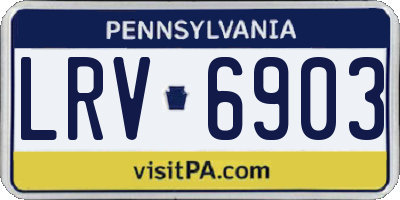 PA license plate LRV6903
