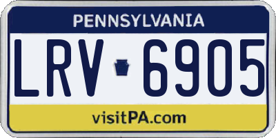 PA license plate LRV6905