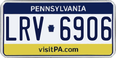 PA license plate LRV6906