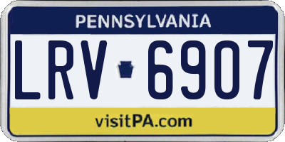 PA license plate LRV6907