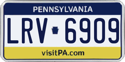 PA license plate LRV6909