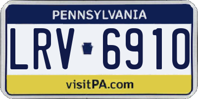 PA license plate LRV6910