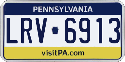 PA license plate LRV6913