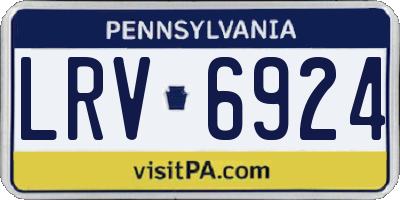 PA license plate LRV6924