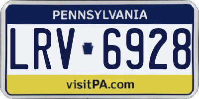 PA license plate LRV6928
