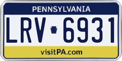 PA license plate LRV6931