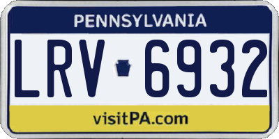 PA license plate LRV6932
