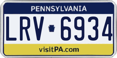 PA license plate LRV6934